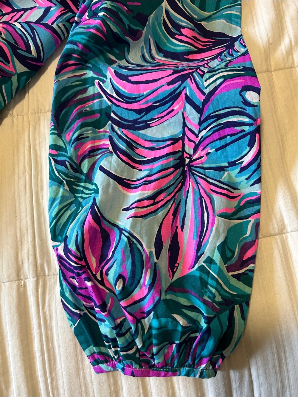 Lilly Pulitzer "Seasalt Blue Don't Wanna Leaf" Size Large - Picture 7 of 12